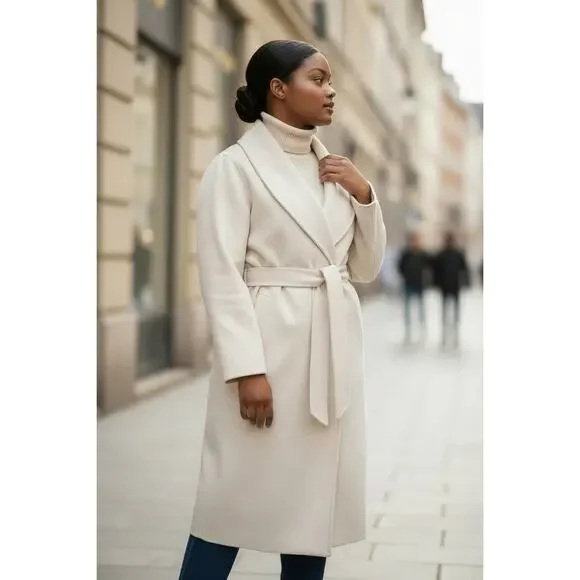 NWT Santinni London “Hepburn” Italian Virgin Wool & Cashmere Coat Size L - Picture 16 of 16